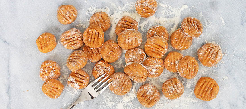Zoete aardappel gnocchi